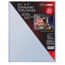 Ultra Pro 25 Count Clear Toploader 8 1/2 x 11 Inch for Photos and Collectibles
