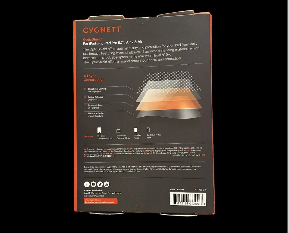 Brand New Cygnett OpticShield 2.5D Glass for iPad Air, Air 2 & iPad Pro 9.7" - Image 2 of 2