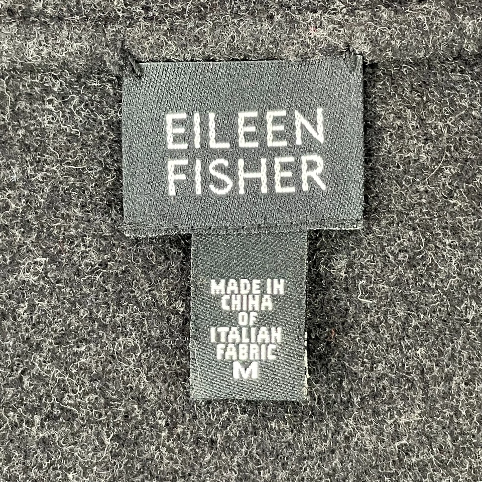 Chaqueta Eileen Fisher Doble Cara Mujer Mediana Marrón Lana Cachemira Bolsillos Abiertos Foto 2 de 4