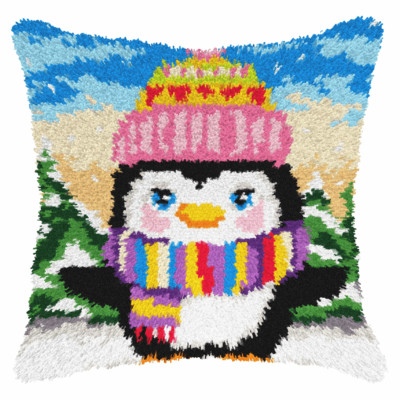 Orchidea-Latch-Haken-Kit: Kissen: Pinguin