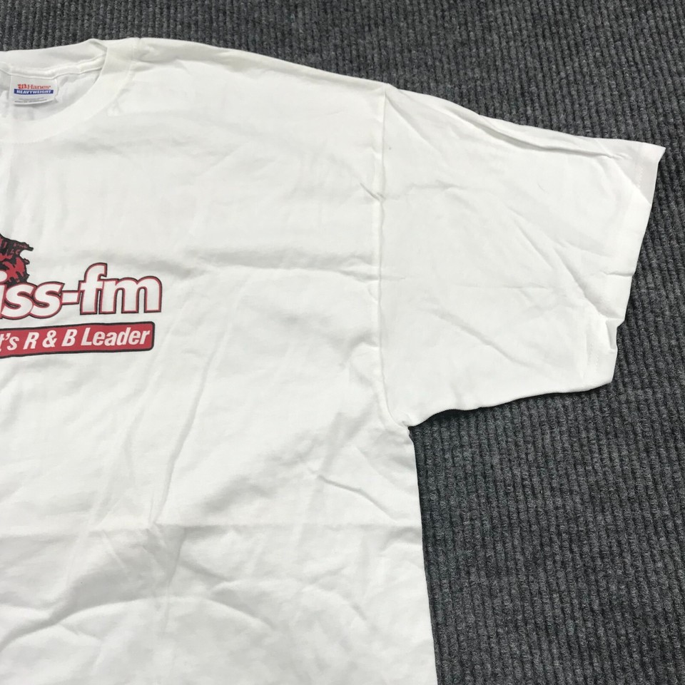 R&B Radio Station T Shirt Mens 2XL XXL White Detroit Radio Station