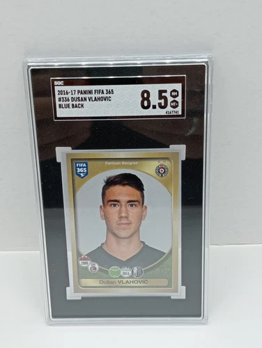 Dusan Vlahovic 2016 Panini Fifa 365 Rookie Sticker Blue Back #336  SGC 8.5