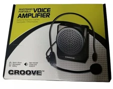 Croove Rechargeable Voice Amplifier Microphone Headset, Supports MP3 | Portable