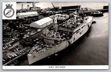 RPPC Royal Navy ship H.M.S. Defiance postcard (A2)