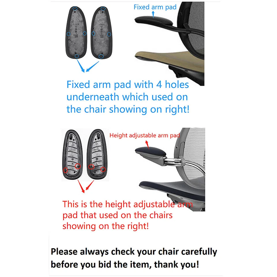 Brand New Arm Pad Cap Replacement For Humanscale Liberty Office Chair 1 Set Pair - Image 3 of 4