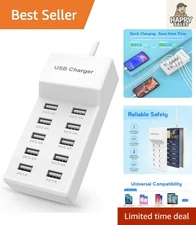 Lightweight Multi-Port USB Charger with Auto Detect & Travel Friendly Design