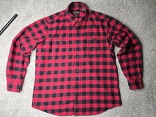 Orvis Men's Perfect Flannel Shirt Size L Color Red Plaid Classic Fit Heavyweight