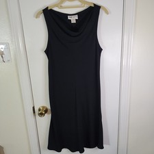 SL Fashions Women's Black Draped Cowl Neck Sleeveless Dress Size 16