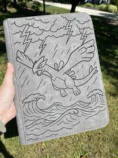 Pokémon Lugia Laser Engraved Binder/ Made To Order! Engraved/Shipped In USA