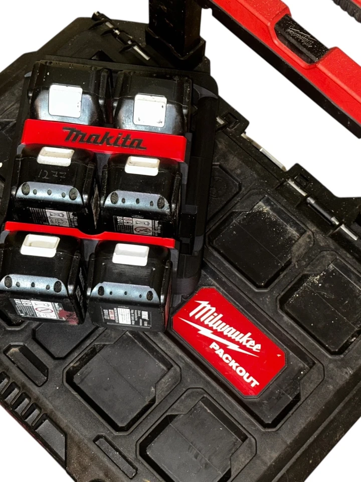 Makita 18V PACKOUT compatible 6 battery caddy Makita LXT x Milwaukee PACKOUT - Image 2 of 4
