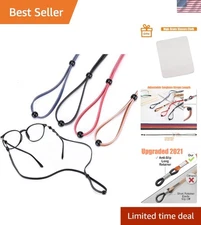 Pack of 4 Luxurious Eco Leather Eyeglass Straps - Adjustable Eyewear Retainers