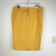J Crew Chino Classic Twill Yellow pencil skirt-MODIFIED Sz 10 preppy classic