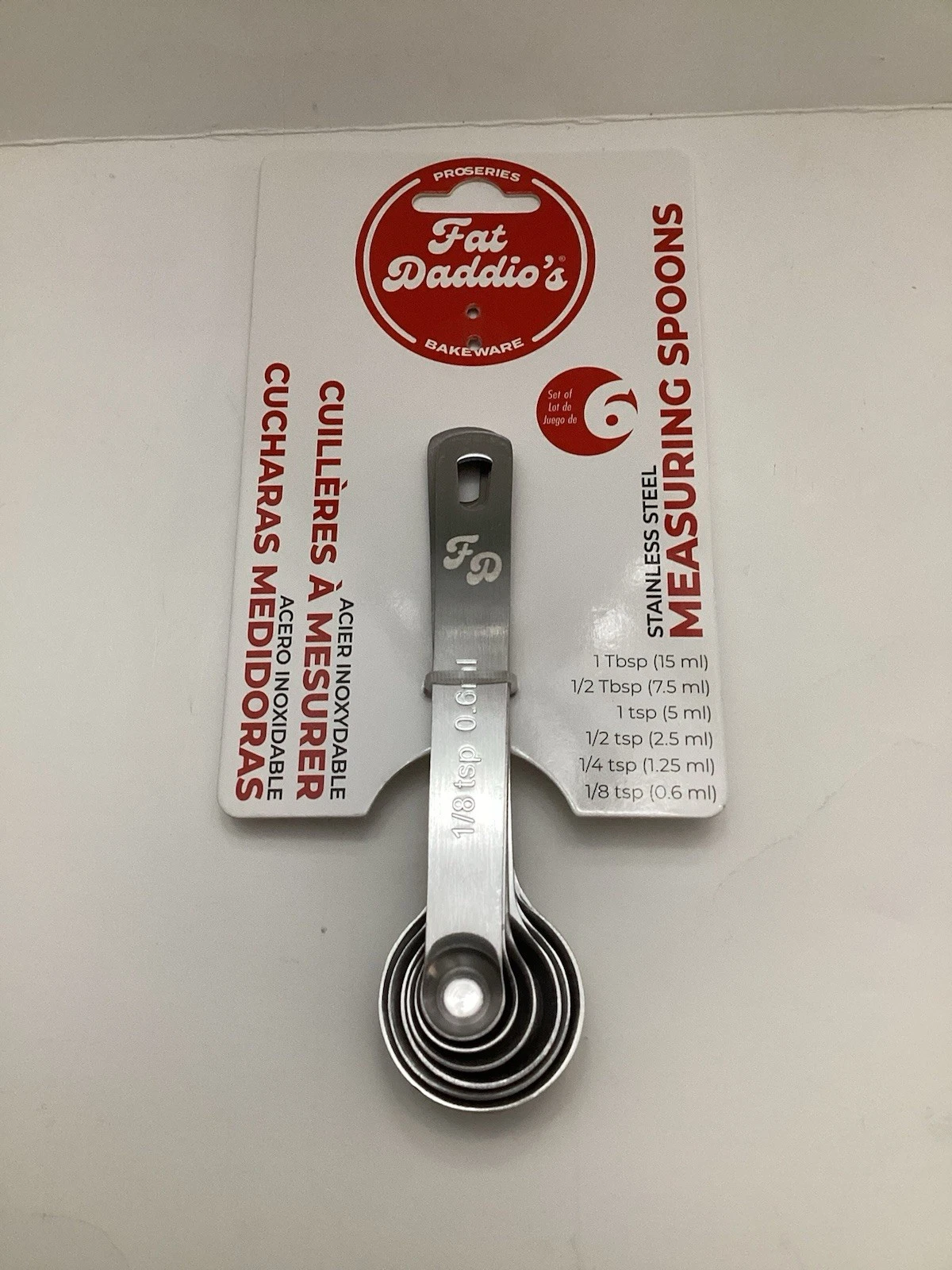 Fat Daddio’s Bakeware Set of 6 Stainless Steel Measuring Spoons