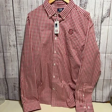 Cutter & Buck NC State Wolfpack XL Red Check Button Down Shirt Long Sleeve NWT