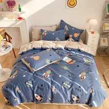 BlueBlue Astronaut Duvet Cover Set Twin 100 Cotton Bedding for Kids Boys Gir...