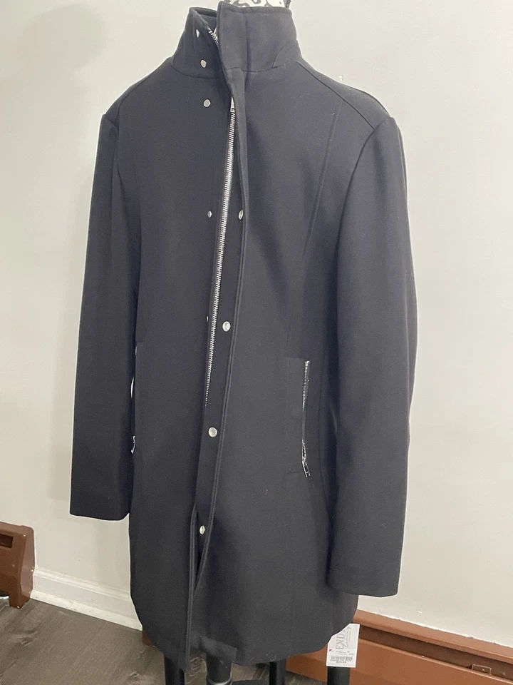 ZARA MEN'S COAT Black SIZE 44 - Image 2 of 4