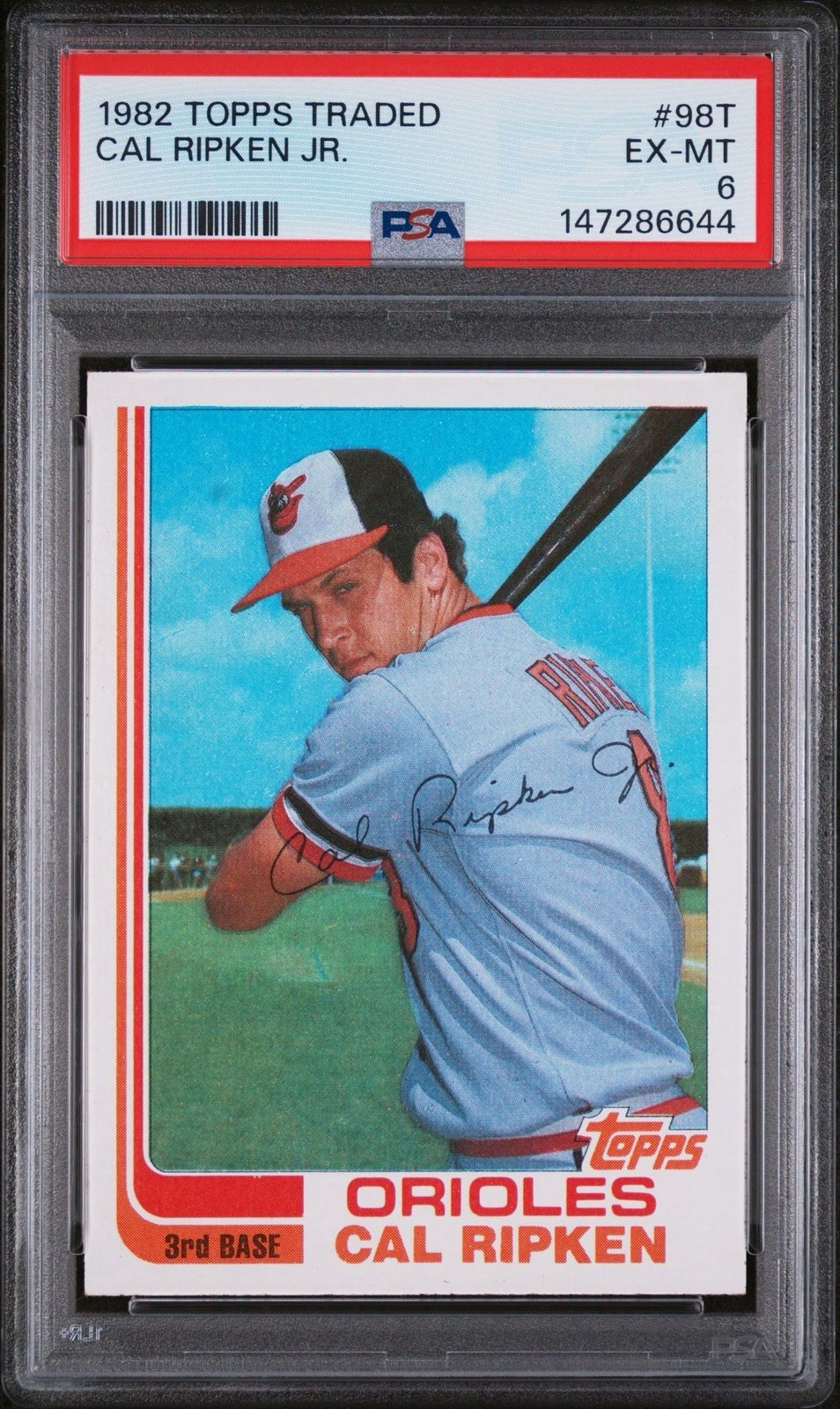 1982 Topps Traded #98T Cal Ripken Jr Rookie Card RC PSA 6 EX-MT