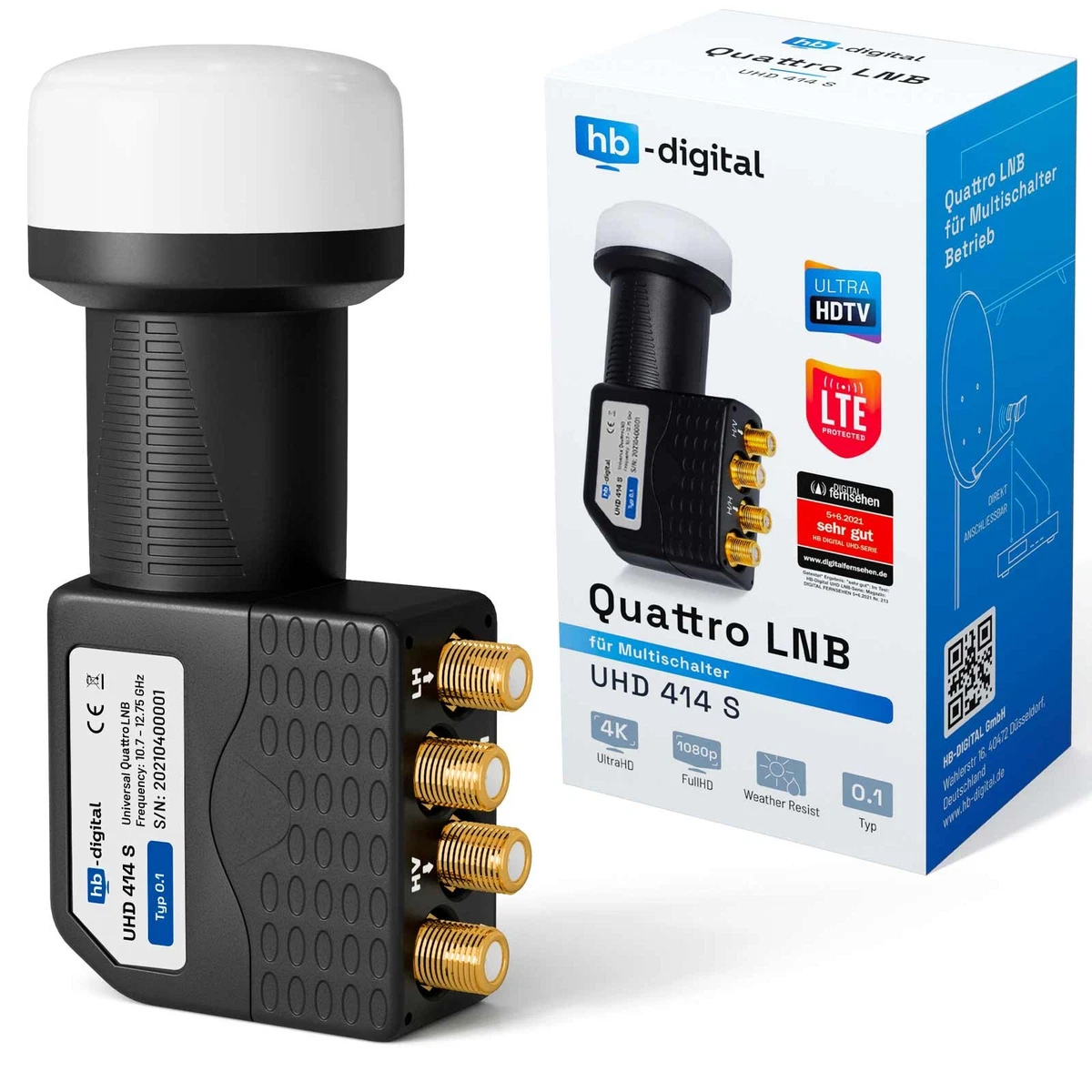Multiswitch Digital SAT UHDMS Multiswitch 9/8 2 Sat+ LNB Quattro FULL HD 4K 3D