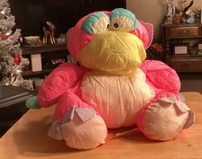 Prestige Toy Nakajima Neon Pink Bird Dinosaur Nylon Plush Vintage 1989