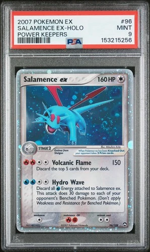 2007 POKEMON EX POWER KEEPERS #96 SALAMENCE EX-HOLO PSA 9