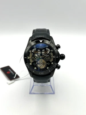 Orologio Automatico Uomo GLENAW – Quadrato Scheletrato Con Tourbillon, Cinturino In Acciaio, Impermeabile 30m
