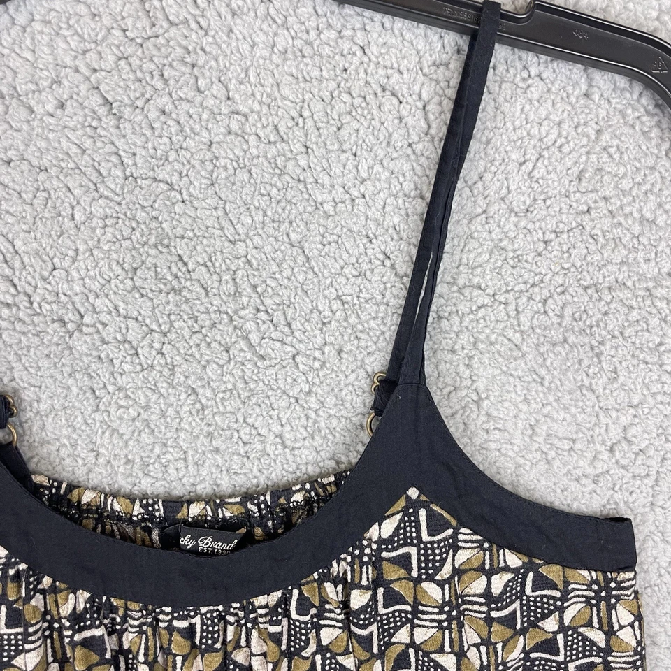 Женская майка Lucky Brand очень маленькая черная с регулируемыми ремнями свободного покроя - Изображение 4 из 4