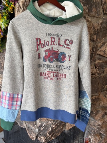 Polo Ralph Lauren Patchwork Fleece Graphic Hoodie Boy's XL (18-20) NWT $245 - Picture 7 of 13