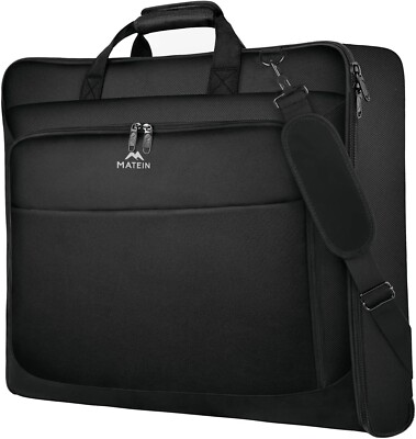 MATEIN Travel Garment Bag   Waterproof Carry-On Suit Case with Strap, Black