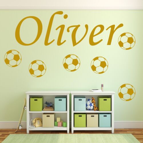 FOOTBALL Wall Sticker ANY NAME Boys Girls Bedroom Vinyl Decal Transfer - Picture 22 of 25