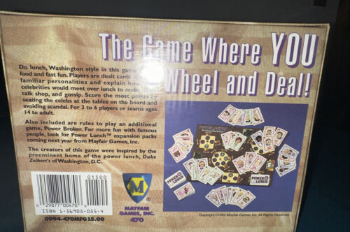 1994 Power Lunch The Game Where YOU Wheel and Deal! Sealed - Afbeelding 1 van 4