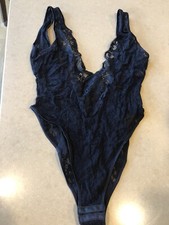 Black Sheer Lace Bodysuit Lingerie Size M