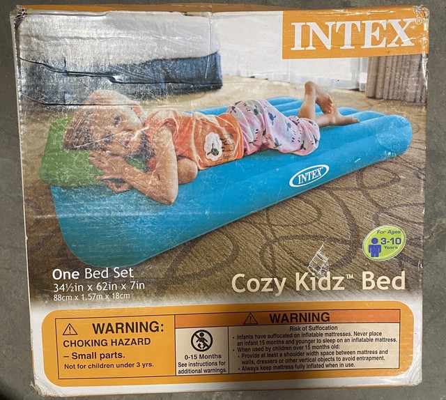 Intex Cozy Kidz Airbed Inflatable Travel Mattress Kids Bed W/ Pillow