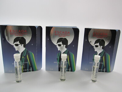 Lot of 3 VIALS ESCADA MOON SPARKLE MEN 0.06 oz / 2 ML Eau De Toilette Sample