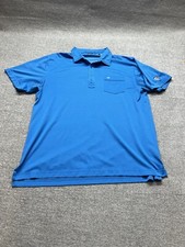 Travis Mathew Polo Shirt Mens Size XL Blue Golf Short Sleeve Casual