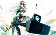 Anime hitsugi no chaika trabant girls white hair sniper Play Gaming Mat Desk
