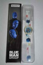 Nuovo SWATCH BLUE MAN GROUP SPECIAL SUJK104C RARO artista artistico edizione limitata vernice blu