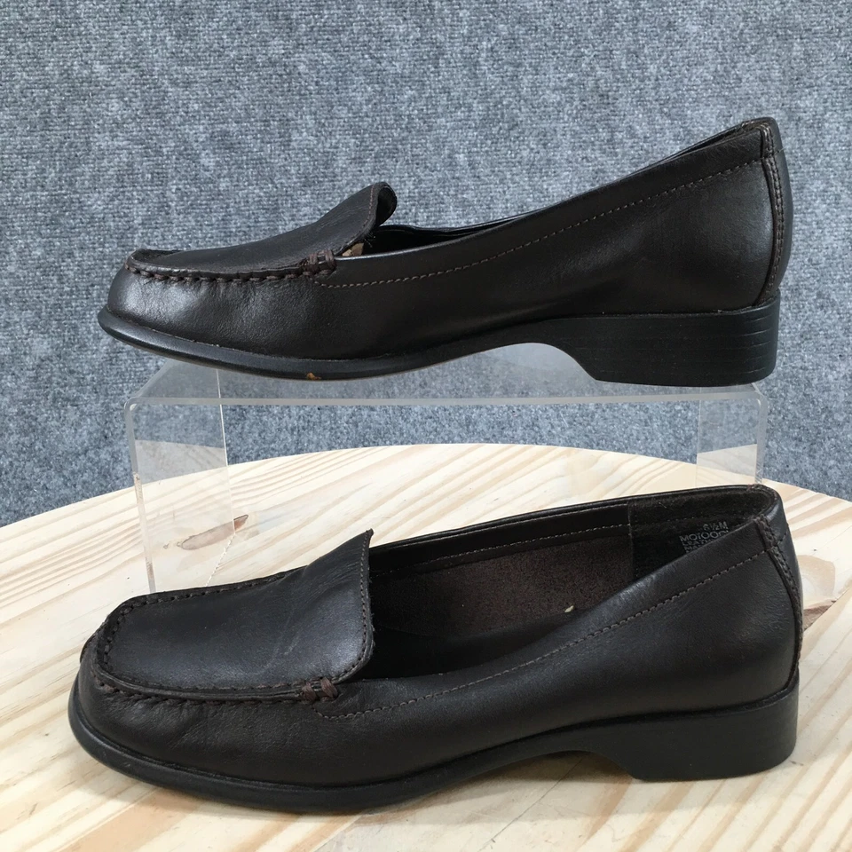 Mootsies Tootsies Zapatos Mujer 6.5M Motoocute Mocasines Cuero Marrón Sin Cordones Foto 2 de 4