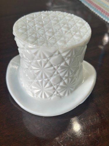 Vintage Fenton Milchglas Zylinder Gänseblümchen & Knopfmuster - Bild 6 von 6