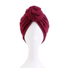 Women Twisted Stretch Turban Hats Top Knotted Headwrap Chemo Cap Bonnet
