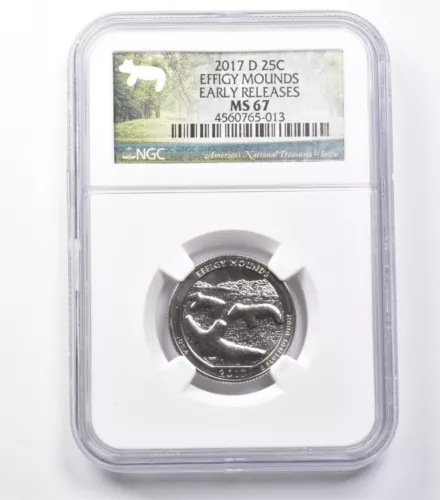 MS67 2017-D Washington Quarter Effigy Mounds Early Releases NGC *5409