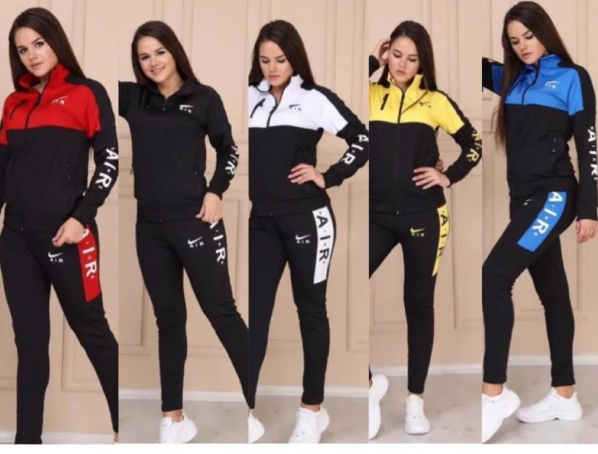 Nike AIR Women’s 2Pcs Great Quality Full Tracksuit Set Top & Bottom. Size  10-18