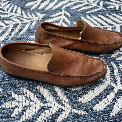 Coach Lawson Mens Brown Leather Loafers Size 10.5 D Made In  display picture 3