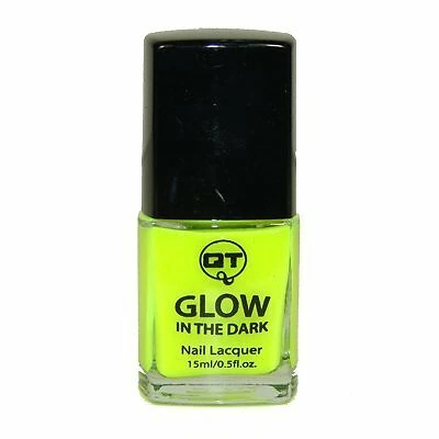 QT Glow in the Dark Nail Lacquer Yellow, Green colors 15mL / 0.5 oz Made in USA
