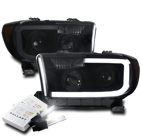 FOR 07-13 TUNDRA/08-17 SEQUOIA LED BLACK/SMOKE PROJECTOR HEADLIGHT LAMP W/8K HID - Bild 1 von 4