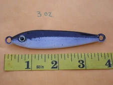 10 PCS. ANCHOVY FISH VERTICAL JIG/SPOON STYLE LURE BAIT, 3 OZ. BLACK/WHITE