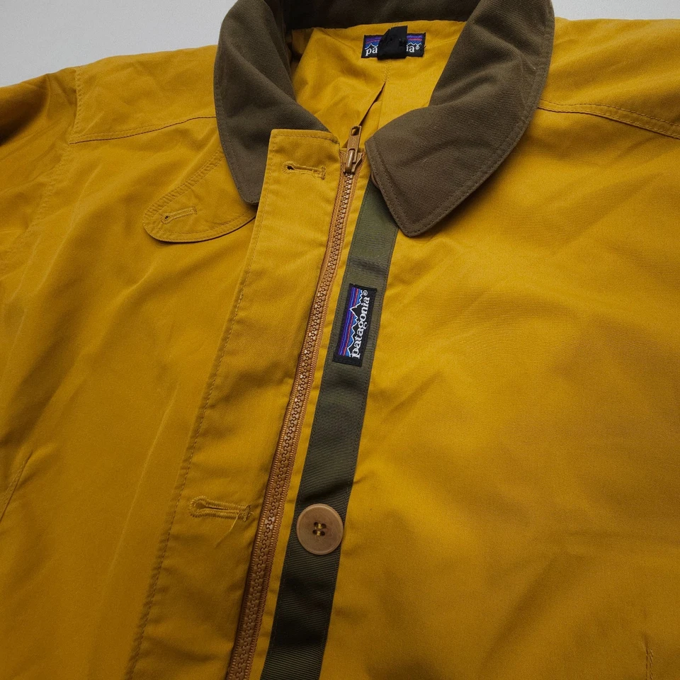 Chaqueta Safari Patagonia Años 90 De Colección Talla 12 Amarillo Viaje Trench Granero Abrigo Largo Foto 4 de 4
