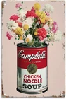 Campbell's Soup Flowers Bouquet Vintage Tin Metal Signs Home Décor 8x12
