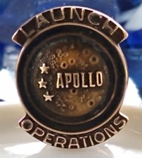 NASA Apollo Launch Operations 10K Lapel Pin, Very Scarce