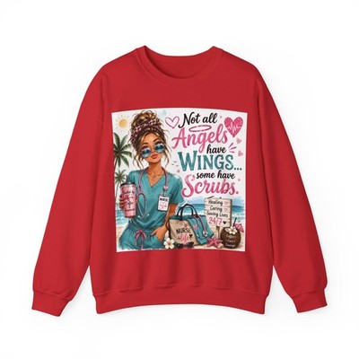 Nurse Gift| Nurse Beach Vibes Not All Angels Have Wings Sweatshirt