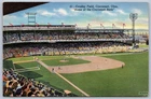 K27/ Baseball Postcard Stadium Cincinnati Ohio Reds Linen Crosley Field 332